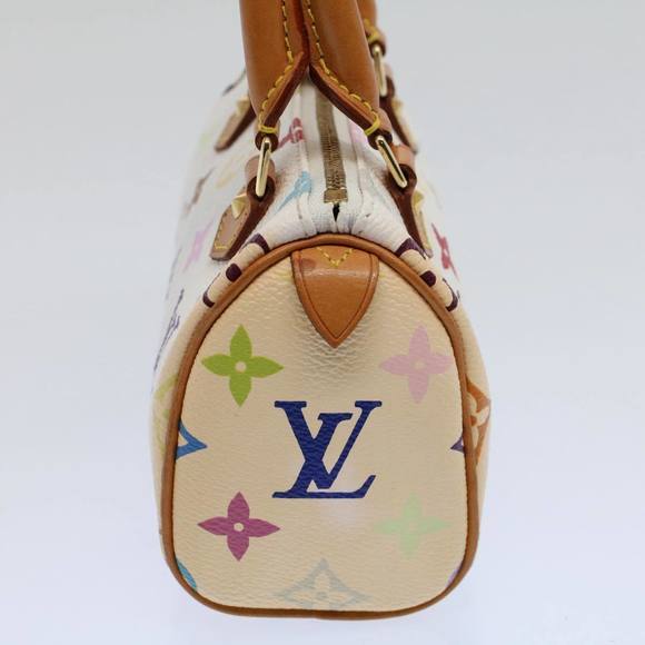 LOUIS VUITTON Monogram Multicolor Mini Speedy Hand Bag White M92645 Auth 58259 - Picture 4 of 16